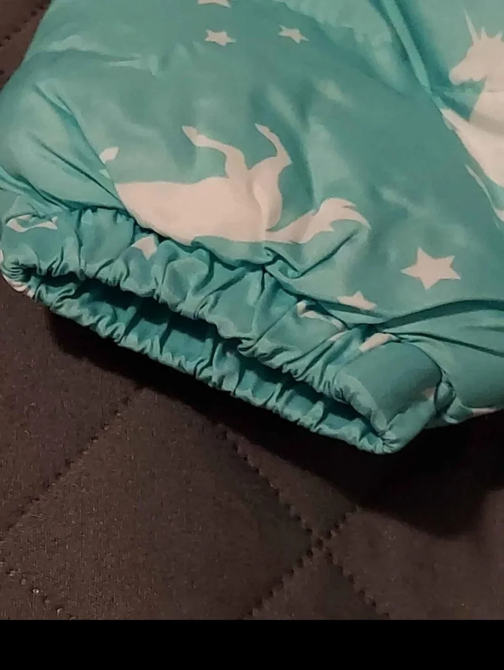 Kids Teal Unicorn Puffer Jacket with Hood